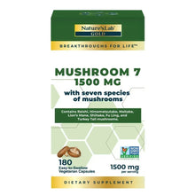 Nature's Lab Mushroom 7 supplement box, 180 vegetarian capsules, 1500 mg