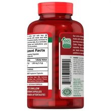 Apple cider vinegar supplement bottle, back label panel with Supplement Facts information