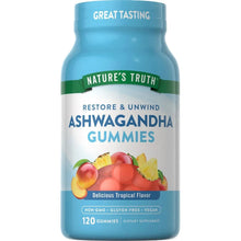 Ashwagandha gummies bottle with Nature's Truth Restore & Unwind label, 120 ct.