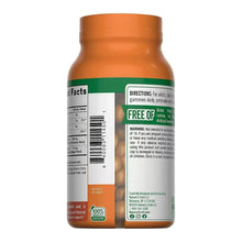 Turmeric gummies bottle side label with supplement facts and serving information