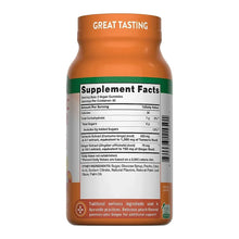 Turmeric + ginger gummies bottle back Supplement Facts panel with nutrient amounts