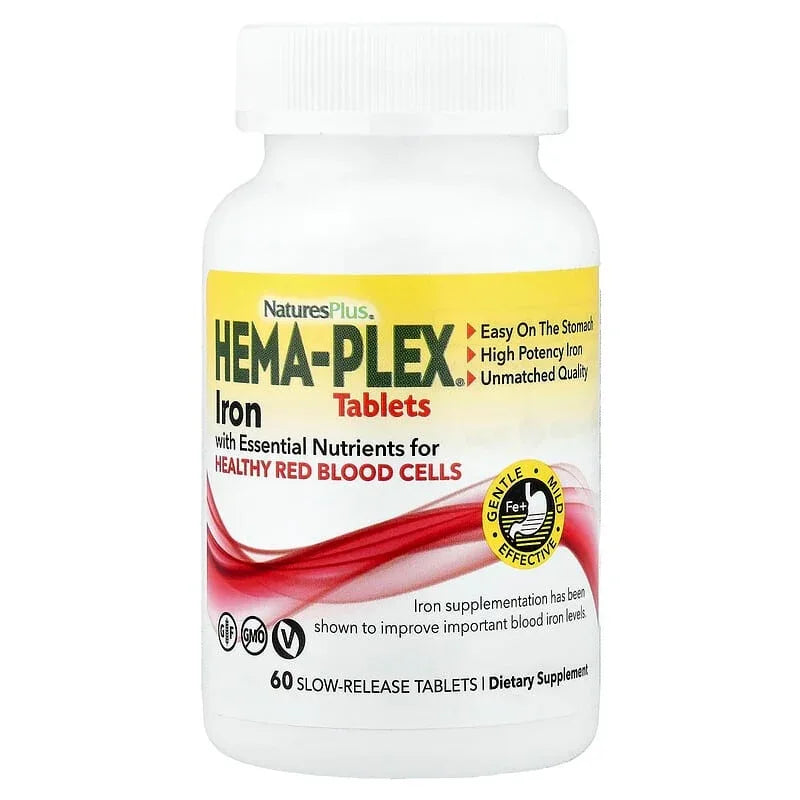 NaturesPlus, Hema-Plex®, Iron with Essential Nutrients for Healthy Red Blood Cells , 10 Slow Release Tablets