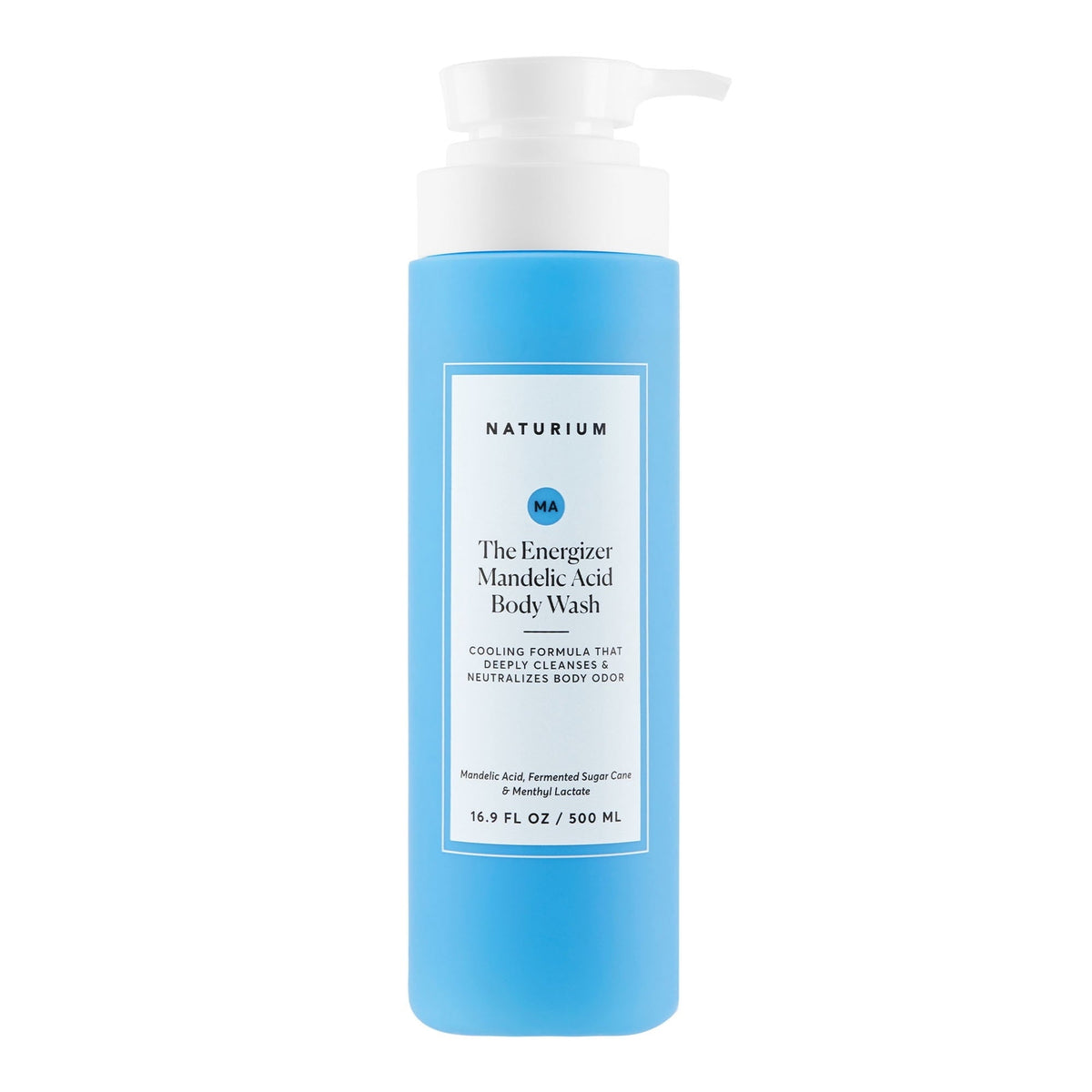 Naturium The Energizer Body Wash, Cooling & Refreshing Formula with Mandelic Acid, Deeply Cleanses & Neutralizes Body Odor, 16.9 fl oz