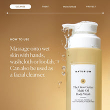 Body wash bottle with pump, gel droplets splashing