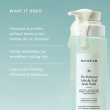 Naturium salicylic acid body wash bottle, pump dispenser, fragrance-free