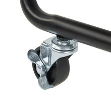 Black rolling cart caster wheel with metal bracket for easy mobility