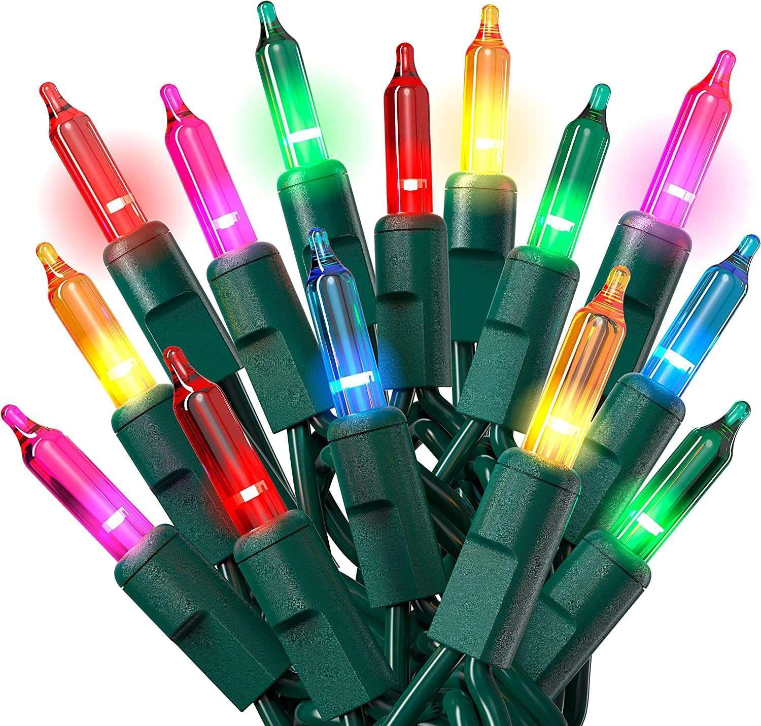 Necano Christmas Lights, Indoor and Outdoor 100 Led Multi Color Mini Lights Twinkle Xmas Tree Lights - 22 ft - USA MEGA SHOP
