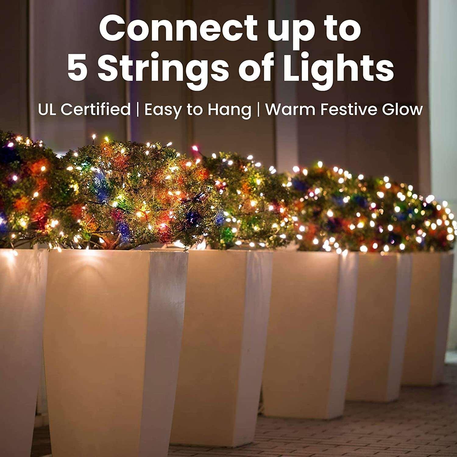 Necano Christmas Lights, Indoor and Outdoor 100 Led Multi Color Mini Lights Twinkle Xmas Tree Lights - 22 ft - USA MEGA SHOP