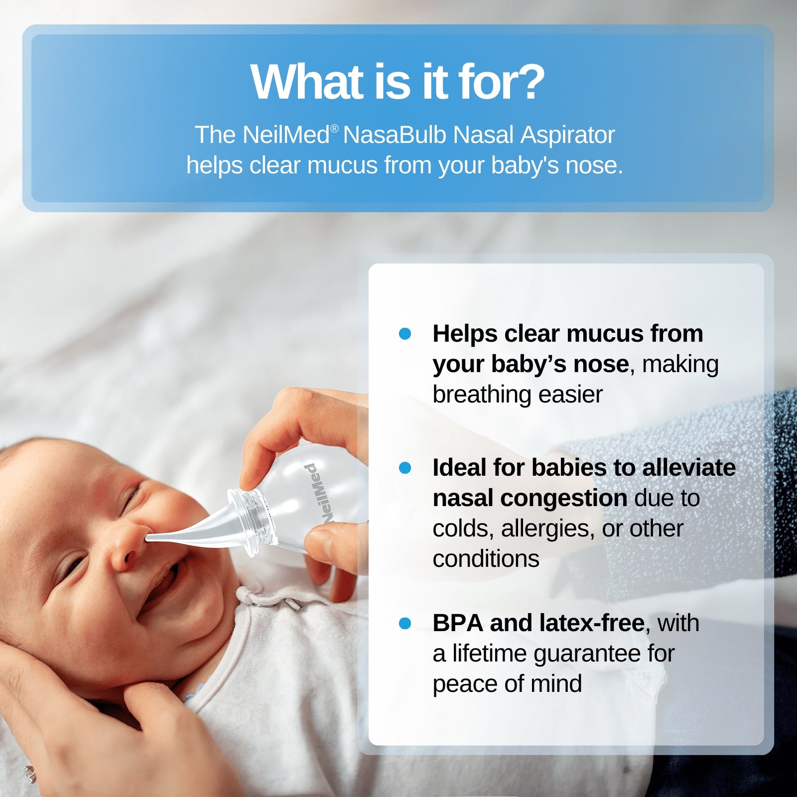 NeilMed Nasabulb Silicone Nasal Aspirator 1 pack, Infant to Young Child