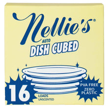 Dish detergent cubes box, Nellie's Auto Dish Cubed unscented, 16 loads