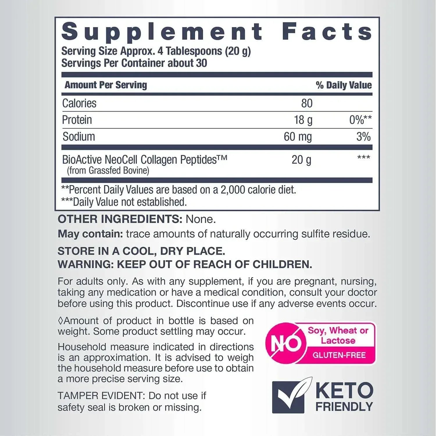 NeoCell Super Collagen Peptides, Unflavored Powder, Collagen Type 1 & 3 21.2 oz.