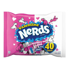 Valentine Nerds candy bag, pink and white, strawberry and punch flavor, 40-count