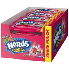 Rainbow gummy clusters candy share pack with four pouches in pink box
