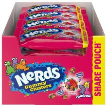 Share-size candy box with Nerds Gummy Clusters rainbow gummy candy pouches