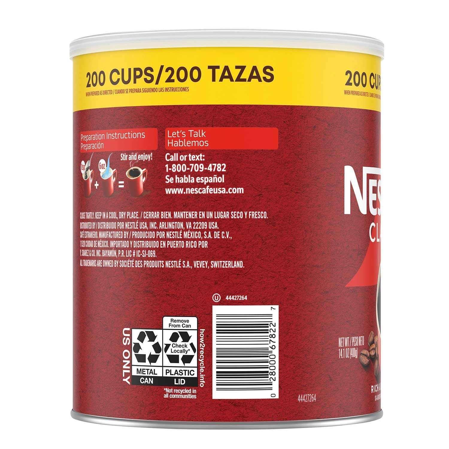 Nescafé Clasico Dark Roast Instant Coffee, 14.1 oz., 2 pk.