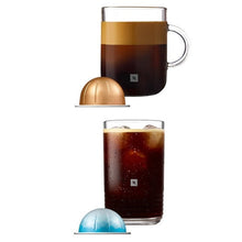 Nespresso Vertuo Pop+ bundle showing iced cup, capsule, and glass mug