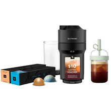 Nespresso Vertuo Pop+ coffee machine bundle in Liquorice Black with cups and pods