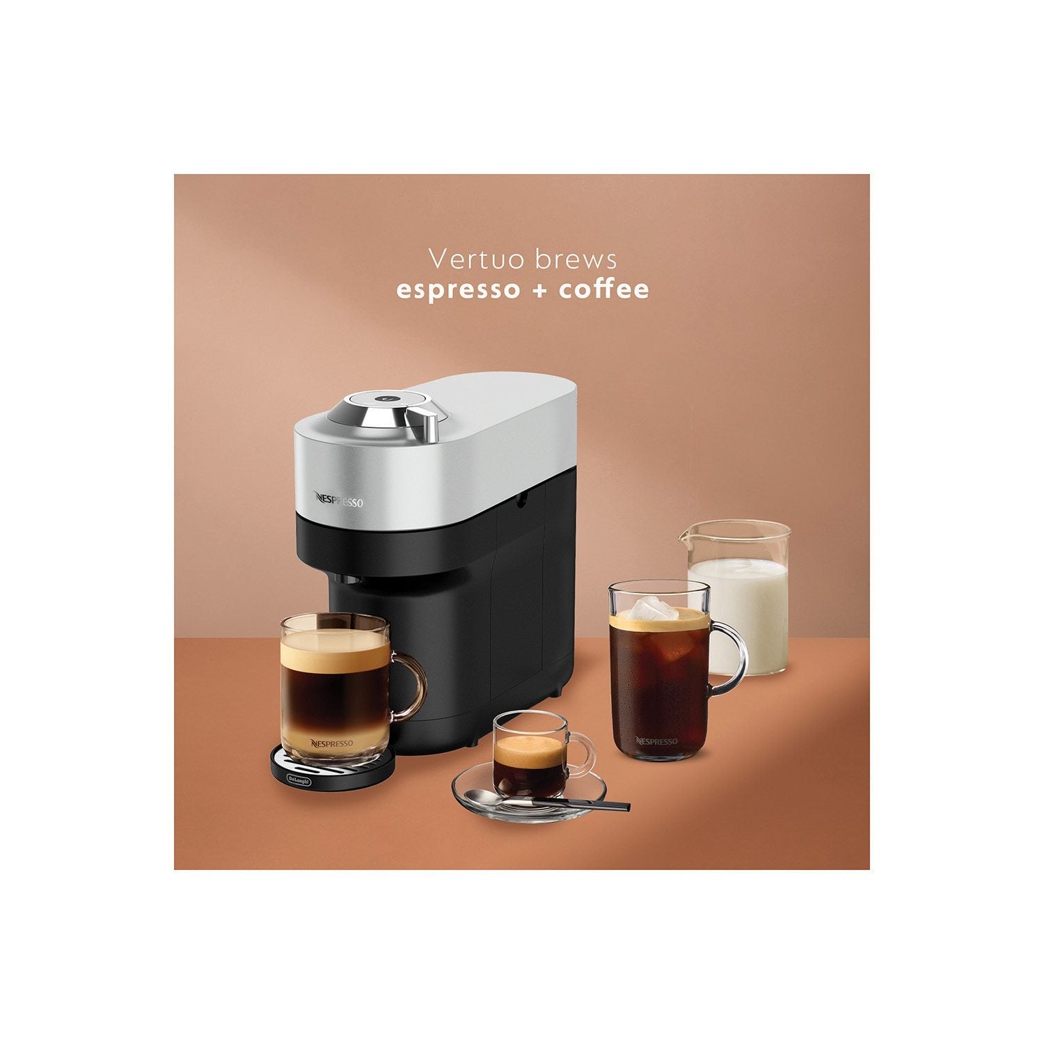 Nespresso Vertuo Pop+ Deluxe Coffee Maker by De'Longhi with Milk Frother