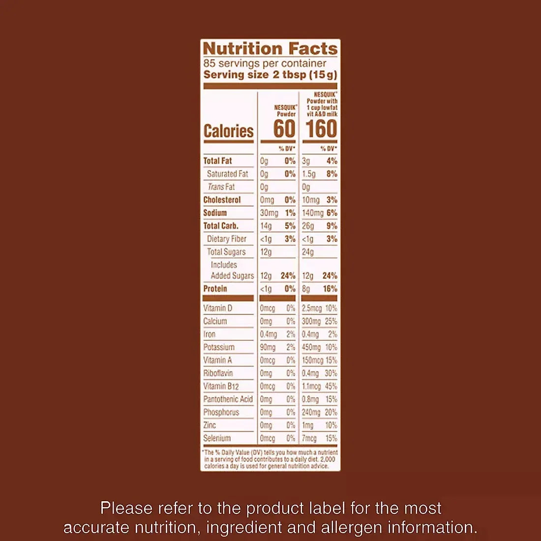 Nesquik Chocolate Flavored Powder Drink Mix, 44.974 oz.