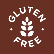 Gluten free icon on chocolate drink mix label with paw logo