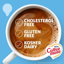 French vanilla liquid creamer in a cup of coffee with dietary icons