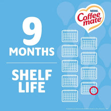 Coffee-Mate creamer singles shelf life graphic: 9 months