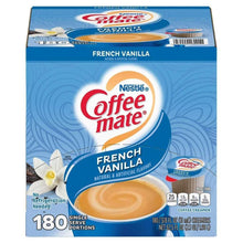 French vanilla coffee creamer tub box, 180 single-serve portions by Nestlé Coffee-mate