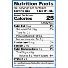 Nutrition facts panel for French vanilla Coffee-mate creamer, 1 tub serving size