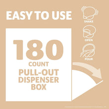 Coffee-mate singles dispenser box, 180 count pull-out.