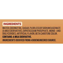 Coffee-mate ingredients panel text on creamer singles.