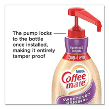 Sweetened original coffee creamer pump bottle with locking red pump top