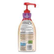 Sweetened original coffee creamer pump bottle, beige with red pump