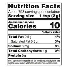 Nutrition Facts label for creamer, serving size 1 tsp (2 g), calories 10
