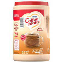 NestlÃ© Coffee-mate powdered creamer tub with red lid, Original label