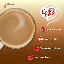 Powdered coffee creamer with gluten-free, non-dairy, cholesterol-free, lactose-free icons