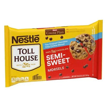 Nestlé Toll House semi-sweet morsels package, yellow red front panel