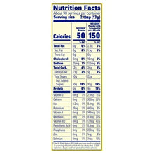 Chocolate drink mix container nutrition facts panel with serving and calorie details
