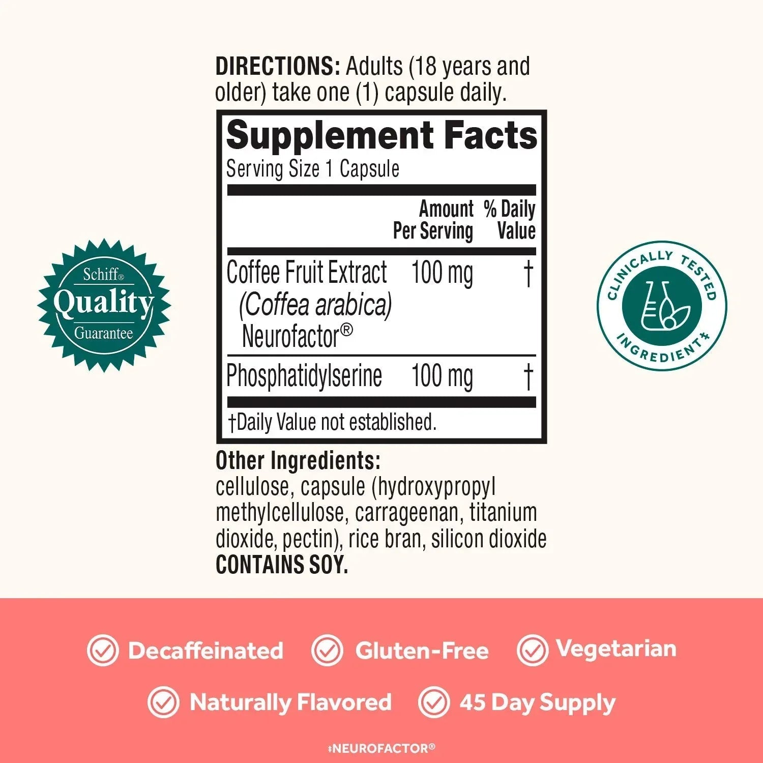 Neuriva Original Brain Health Supplement Capsules – 45 Count