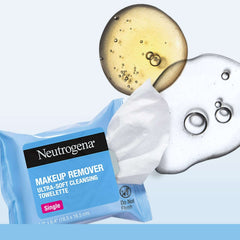 Neutrogena Cleansing Makeup Remover Wipes, Individually Wrapped Facial Wipes, 20 Count