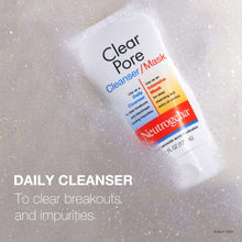 Neutrogena Clear Pore cleanser/mask tube with white foam spread on surface