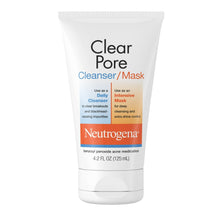 Neutrogena Clear Pore cleanser/mask tube, white with orange label, 4.2 fl oz