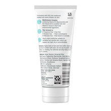 Neutrogena Ultra Gentle daily facial moisturizer back label tube, 3.4 fl oz.
