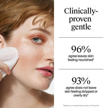 Gentle makeup remover wipe held to the side of the face