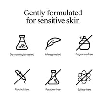 Sensitive-skin claims icons for fragrance-free makeup remover wipes