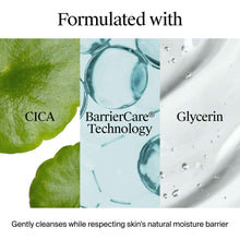 CICA and BarrierCare technology facial cleanser panel with glycerin