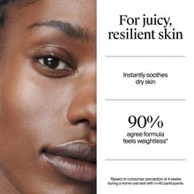 Close-up of moisturized facial skin around eye and cheek area