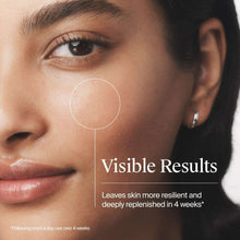Moisturized cheek with visible results circle on face