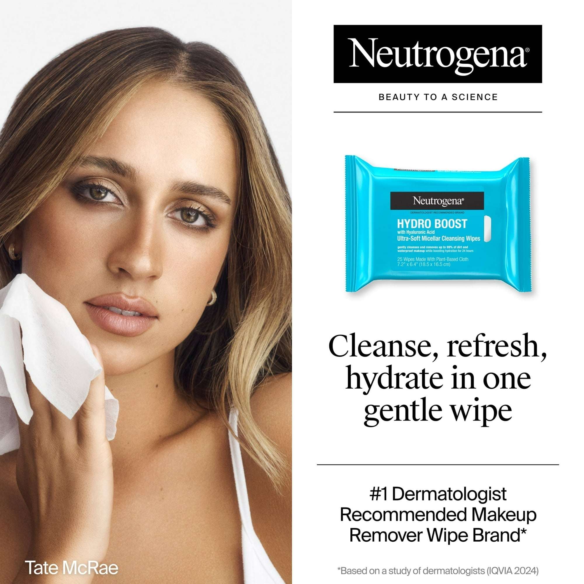 Neutrogena Hydro Boost Makeup Remover Wipes & Face Cleansing Towelettes, 25 Count