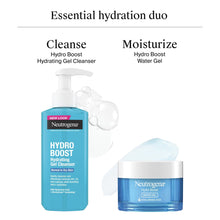 Face water gel duo: cleanser bottle with pump and moisturizer jar with hyaluronic acid