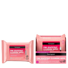Neutrogena Pink Grapefruit cleansing wipes, pink twin pack and single wipe pack